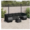 Image de Salon de Jardin avec Coussins 8 pcs, Canapés de Terrasse, Ensemble de Meubles de Patio, Mobilier d'Extérieur, Noir 3221134