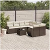 Image de Salon de jardin modulable rotin marron 9 pieces x 71 x 69 8 personnes