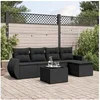 Image de Salon de Jardin avec Coussins 6 pcs, Canapés de Terrasse, Ensemble de Meubles de Patio, Mobilier d'Extérieur, Noir 3221294