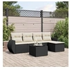 Image de Salon de Jardin avec Coussins 6 pcs, Canapés de Terrasse, Ensemble de Meubles de Patio, Mobilier d'Extérieur, Noir 3221295