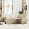 Image de Salon de jardin modulable rotin beige 4 pieces x 70 x 69