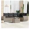 Image de Salon de jardin modulable resine tressee gris 6 pieces x 71 x 69