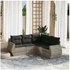 Image de Salon de Jardin avec Coussins 5 pcs, Canapés avec Dossier, Ensemble de Meubles, Mobilier de Terrasse Patio, Gris 3221351
