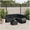 Image de Salon de Jardin avec Coussins 6 pcs, Canapés de Terrasse, Ensemble de Meubles de Patio, Mobilier d'Extérieur, Noir 3221354