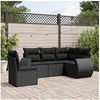 Image de Salon de jardin modulable resine tressee noir 5 pieces x 70 x 69 5 personnes