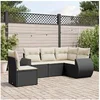 Image de Salon de Jardin avec Coussins 5 pcs, Canapés de Terrasse, Ensemble de Meubles de Patio, Mobilier d'Extérieur, Noir 3221365