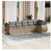 Image de Salon de jardin modulable resine tressee beige 6 pieces x 71 x 69 6 personnes