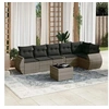 Image de Salon de jardin modulable rotin gris 7 pieces x 71 x 69