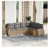 Image de Salon de jardin modulable 6 pieces resine tressee 6 personnes 62 x 62 x 69 cm beige