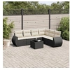 Image de Salon de Jardin avec Coussins 7 pcs, Canapés de Terrasse, Ensemble de Meubles de Patio, Mobilier d'Extérieur, Noir 3221415