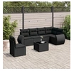 Image de Salon de Jardin avec Coussins 7 pcs, Canapés de Terrasse, Ensemble de Meubles de Patio, Mobilier d'Extérieur, Noir 3221434