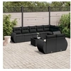 Image de Salon de jardin modulable resine tressee noir 9 pieces x 71 x 69 8 personnes