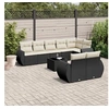 Image de Salon de Jardin avec Coussins 9 pcs, Canapés de Terrasse, Ensemble de Meubles de Patio, Mobilier d'Extérieur, Noir 3221625