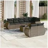Image de Salon de jardin modulable resine tressee 9 pieces gris 62 x 62 x 69 cm