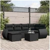 Image de Salon de jardin modulable 6 personnes 7 pieces resine tressee 62 x 62 x 69 cm noir