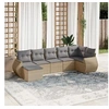 Image de Salon de Jardin avec Coussins 7 pcs, Canapés de Terrasse, Ensemble de Meubles de Patio, Mobilier d'Extérieur, Beige 3221678