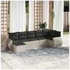 Image de Salon de Jardin avec Coussins 7 pcs, Canapés avec Dossier, Ensemble de Meubles, Mobilier de Terrasse Patio, Gris 3221681