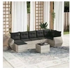 Image de Salon de jardin modulable resine tressee gris 8 pieces x 71 x 69 7 personnes