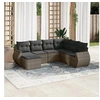 Image de Salon de jardin modulable resine tressee gris 7 pieces x 71 x 69 7 personnes