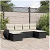 Image de Salon de jardin modulable 6 personnes noir 6 pieces 62 x 55 x 69 cm resine tressee