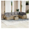 Image de Salon de Jardin avec Coussins 9 pcs, Canapés de Terrasse, Ensemble de Meubles de Patio, Mobilier d'Extérieur, Beige 3221768