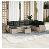 Image de Salon de Jardin avec Coussins 9 pcs, Canapés avec Dossier, Ensemble de Meubles, Mobilier de Terrasse Patio, Gris 3221771