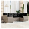 Image de Salon de Jardin avec Coussins 6 pcs, Canapés avec Dossier, Ensemble de Meubles, Mobilier de Terrasse Patio, Gris 3221781