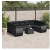 Image de Salon de jardin modulable GENERIQUE 10 pieces noir resine tressee 62 x 62 x 69 cm 9 personnes