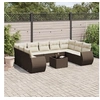 Image de Salon de jardin modulable resine tressee marron 10 pieces x 71 x 69