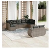 Image de Salon de jardin modulable resine tressee 9 pieces 9 personnes 62 x 62 x 69 cm gris