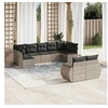 Image de Salon de Jardin avec Coussins 9 pcs, Canapés avec Dossier, Ensemble de Meubles, Mobilier de Terrasse Patio, Gris 3221821