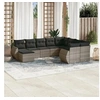 Image de Salon de jardin modulable 10 pieces gris resine tressee 62 x 71 x 69 cm