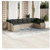 Image de Salon de Jardin avec Coussins 10 pcs, Canapés avec Dossier, Ensemble de Meubles, Mobilier de Terrasse Patio, Gris 3221871