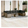 Image de Salon de jardin modulable 2 personnes 11 pieces resine tressee 62 x 62 x 69 cm gris