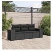 Image de Noir 3 personnes 3 pieces resine tressee 62 x 55 x 69 salon de jardin modulable