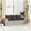 Image de Salon de jardin modulable resine tressee gris 3 pieces x 83 x 69