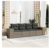 Image de Salon de jardin modulable gris resine tressee 4 pieces 62 x 55 x 69 cm 4 personnes