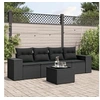 Image de Salon de Jardin avec Coussins 5 pcs, Canapés de Terrasse, Ensemble de Meubles de Patio, Mobilier d'Extérieur, Noir 3222284