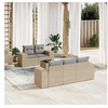 Image de Salon de Jardin avec Coussins 6 pcs, Canapés de Terrasse, Ensemble de Meubles de Patio, Mobilier d'Extérieur, Beige 3222298