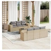 Image de Salon de Jardin avec Coussins 7 pcs, Canapés de Terrasse, Ensemble de Meubles de Patio, Mobilier d'Extérieur, Beige 3222308