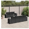 Image de Salon de jardin modulable resine tressee noir 8 pieces x 93 x 69 7 personnes