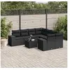 Image de Salon de jardin modulable resine tressee noir 9 pieces x 93 x 69 8 personnes