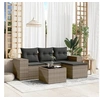 Image de Salon de jardin modulable resine tressee 4 personnes 5 pieces 62 x 55 x 69 cm gris