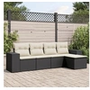 Image de Salon de Jardin avec Coussins 5 pcs, Canapés de Terrasse, Ensemble de Meubles de Patio, Mobilier d'Extérieur, Noir 3222485