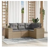 Image de Salon de jardin modulable resine tressee 4 pieces beige 62 x 62 x 69 cm 4 personnes
