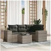 Image de Salon de Jardin avec Coussins 5 pcs, Canapés avec Dossier, Ensemble de Meubles, Mobilier de Terrasse Patio, Gris 3222521