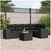 Image de Salon de Jardin avec Coussins 6 pcs, Canapés de Terrasse, Ensemble de Meubles de Patio, Mobilier d'Extérieur, Noir 3222534