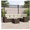 Image de Salon de Jardin avec Coussins 6 pcs, Canapés avec Dossier, Ensemble de Meubles, Mobilier de Terrasse Patio, Marron 3222542