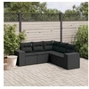 Image de Salon de Jardin avec Coussins 5 pcs, Canapés de Terrasse, Ensemble de Meubles de Patio, Mobilier d'Extérieur, Noir 3222544