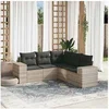 Image de Salon de Jardin avec Coussins 5 pcs, Canapés de Patio, Ensemble de Meubles, Mobilier de Terrasse Exterieur, Gris 3222551